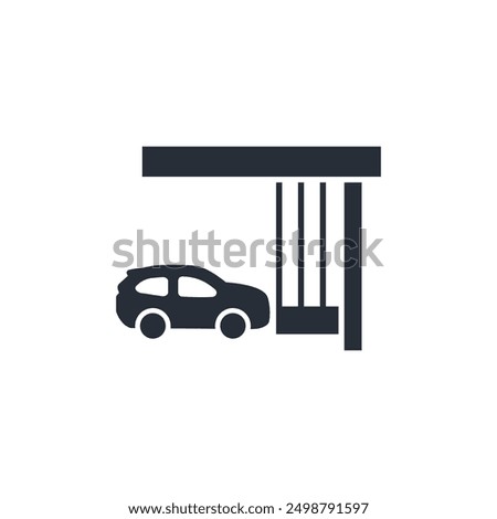 garage icon. vector.Editable stroke.linear style sign for use web design,logo.Symbol illustration.