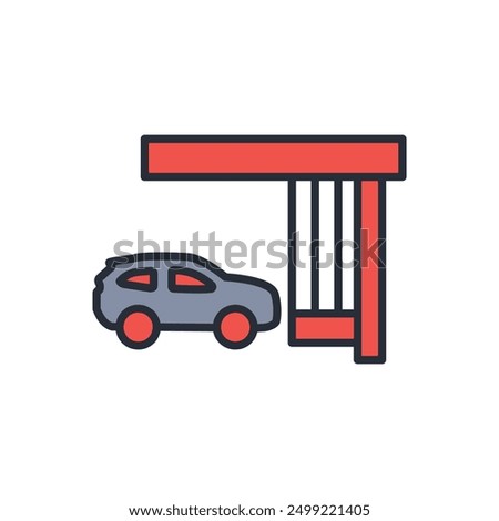 garage icon. vector.Editable stroke.linear style sign for use web design,logo.Symbol illustration.