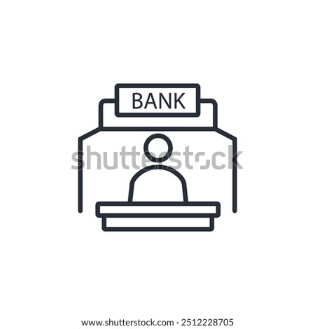 bank counter icon. vector.Editable stroke.linear style sign for use web design,logo.Symbol illustration.