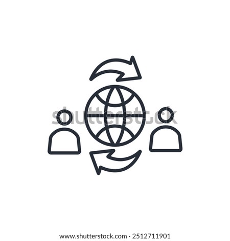 global movement icon. vector.Editable stroke.linear style sign for use web design,logo.Symbol illustration.