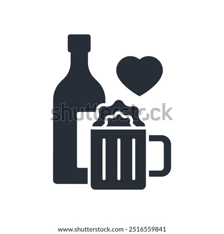 i love beer icon. vector.Editable stroke.linear style sign for use web design,logo.Symbol illustration.