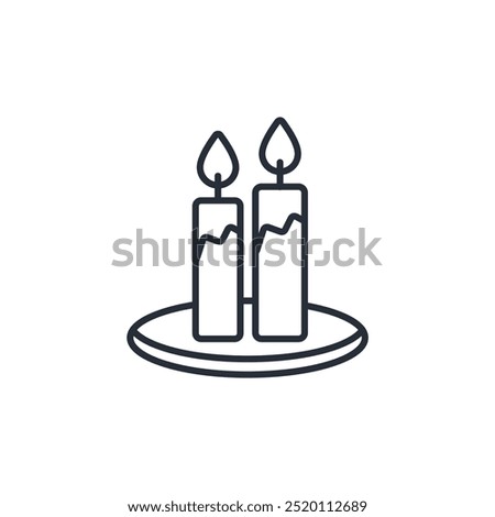 candle icon. vector.Editable stroke.linear style sign for use web design,logo.Symbol illustration.