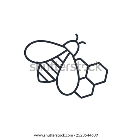 Bee icon. vector.Editable stroke.linear style sign for use web design,logo.Symbol illustration.