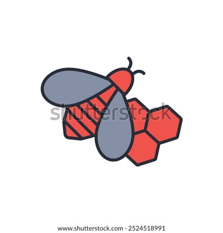 Bee icon. vector.Editable stroke.linear style sign for use web design,logo.Symbol illustration.