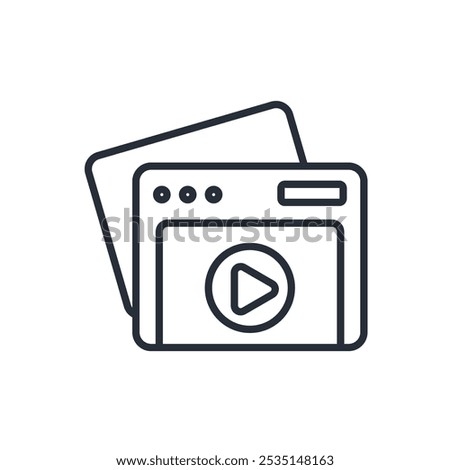 online video icon. vector.Editable stroke.linear style sign for use web design,logo.Symbol illustration.