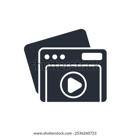 online video icon. vector.Editable stroke.linear style sign for use web design,logo.Symbol illustration.