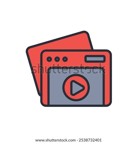 online video icon. vector.Editable stroke.linear style sign for use web design,logo.Symbol illustration.