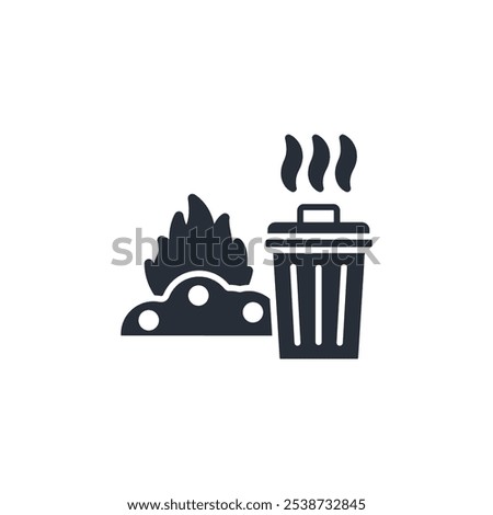 burning waste icon. vector.Editable stroke.linear style sign for use web design,logo.Symbol illustration.