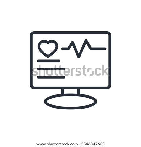 monitor medical icon. vector.Editable stroke.linear style sign for use web design,logo.Symbol illustration.