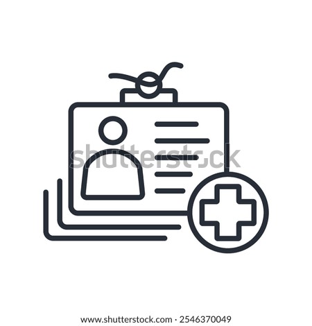 health card icon. vector.Editable stroke.linear style sign for use web design,logo.Symbol illustration.