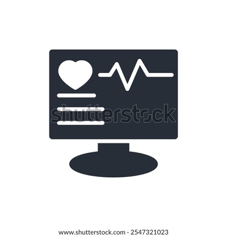 monitor medical icon. vector.Editable stroke.linear style sign for use web design,logo.Symbol illustration.