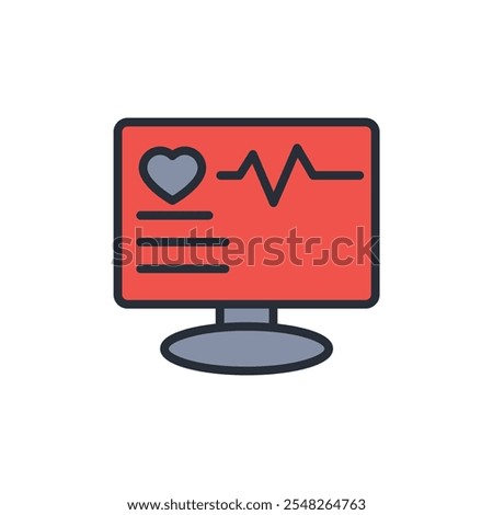 monitor medical icon. vector.Editable stroke.linear style sign for use web design,logo.Symbol illustration.