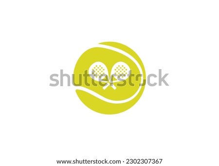 Padel ball club icon logo design vector