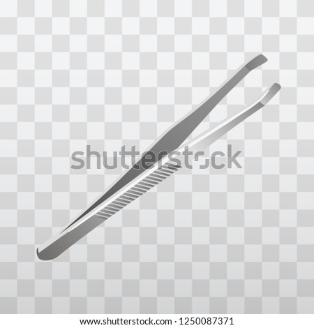 Vector isolated illustration of realistic metal eyebrow tweezers.
