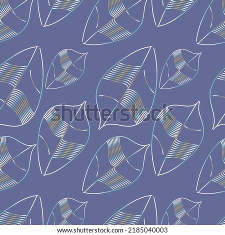 vector pattern golden gradle leaves on blue background