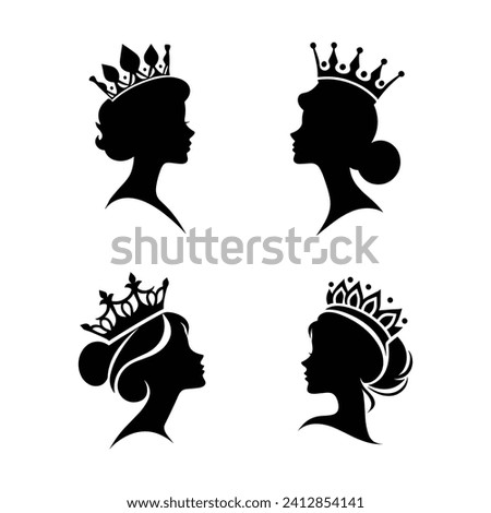 Queen silhouette illustration with simple style