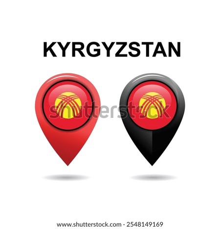 Kyrgyzstan Location icon, Kyrgyzstan Country Flags Location icon, Location clipart icon