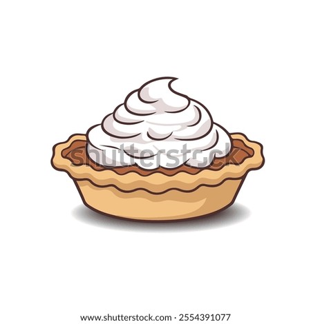 Pie vector, cream cake vector art illustration icon