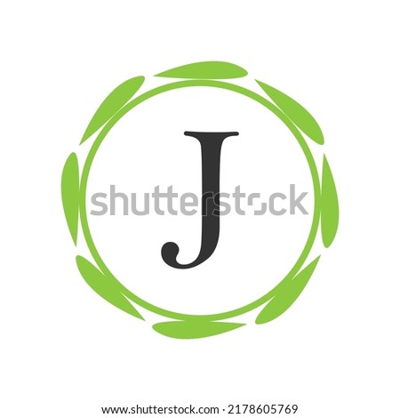 Initial nature leaf J letter Logo Design vector Template. Abstract Letter J logo Design Stock fotó © 