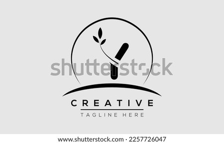 initial Y circle letter logo design with leaf. Y logo icon vector template.