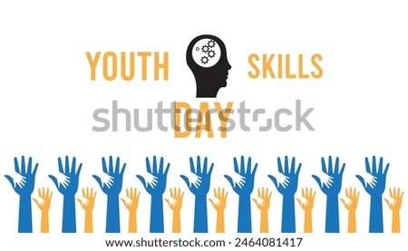 world youth skills day observed every year in July. Template for background, banner, card, poster with text inscription.