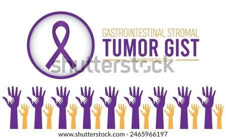 Gastrointestinal Stromal Tumor GIST awareness day observed every year in July. Template for background, banner, card, poster with text inscription.