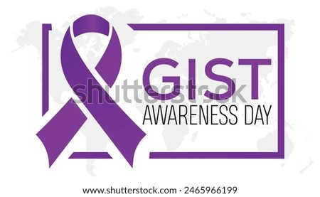 Gastrointestinal Stromal Tumor GIST awareness day observed every year in July. Template for background, banner, card, poster with text inscription.