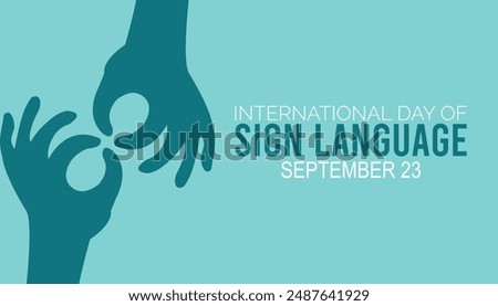 international day of sign language is observed every year on September. banner design template Vector illustration background design.