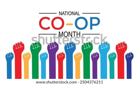 National Co-op Month is observed every year on October. background, placard, banner template Vector illustration design.