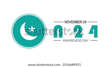 N24 awareness day is observed every year on November. Medical Healthcare Awareness concept. background, placard, banner template Vector illustration design.