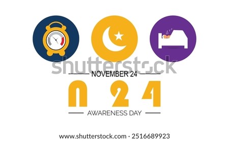 N24 awareness day is observed every year on November. Medical Healthcare Awareness concept. background, placard, banner template Vector illustration design.