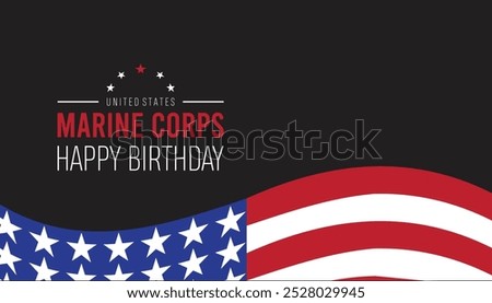 United States Marine Corps Birthday is observed every year on November.  Holidays Awareness concept. background, placard, banner template Vector illustration design.