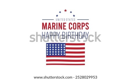 United States Marine Corps Birthday is observed every year on November.  Holidays Awareness concept. background, placard, banner template Vector illustration design.