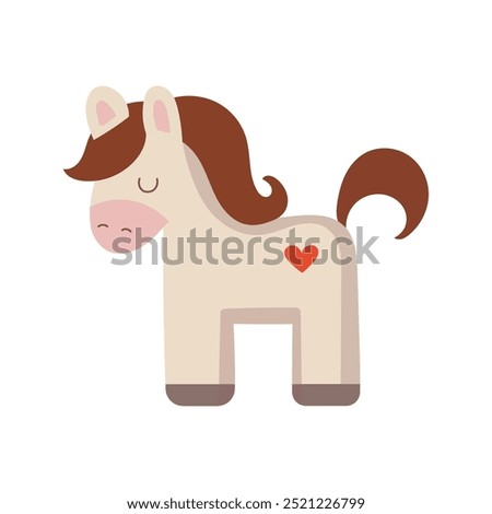 Horse toy for kids illustration. Children's toy. Isolated on white background. Vector illusortation