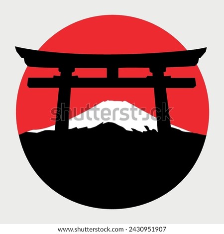 vector icon of japanese torii gate isolated on white background