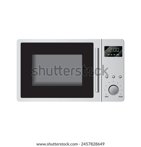 vector realistic microwave oven isolated on white background. Kitchen electric appliance for cooking food