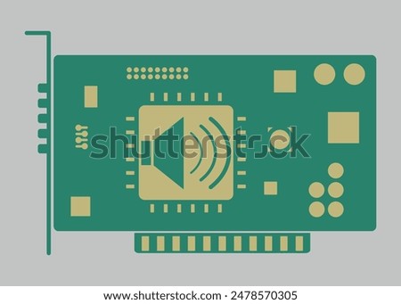 vector icon of audio card for computer isolated on white background