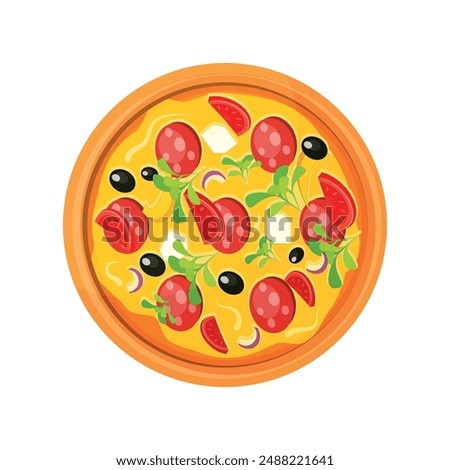 vector pizza icon isolated on white background