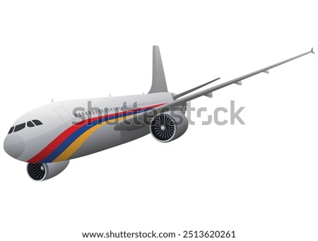 vector airplane with Armenia flag isolated