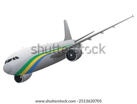 vector airplane with Gabon flag isolated