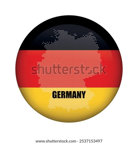 vector icon with germany flag and germany map isolated on white background