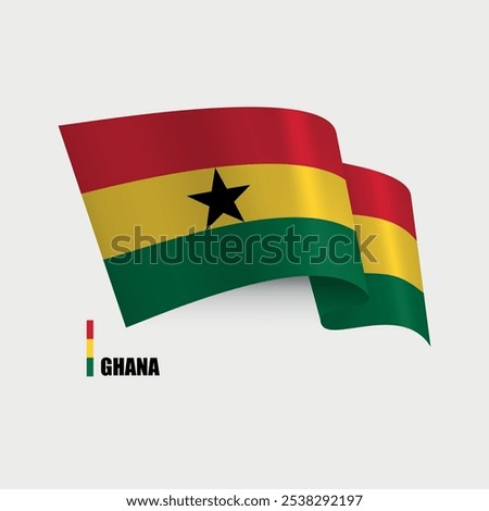 vector icon with Ghana flag isolated on white background