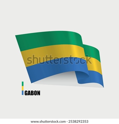 vector icon with Gabonese flag isolated on white background