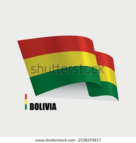 vector icon with Bolivian flag isolated on white background