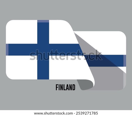 vector icon with Finnish flag isolated on white background