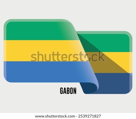 vector icon with Gabon flag isolated on white background