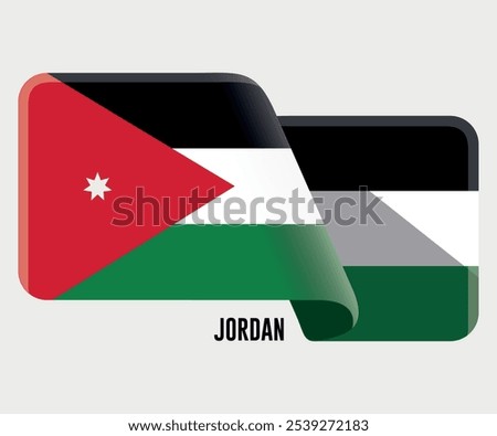 vector icon with Jordan flag isolated on white background