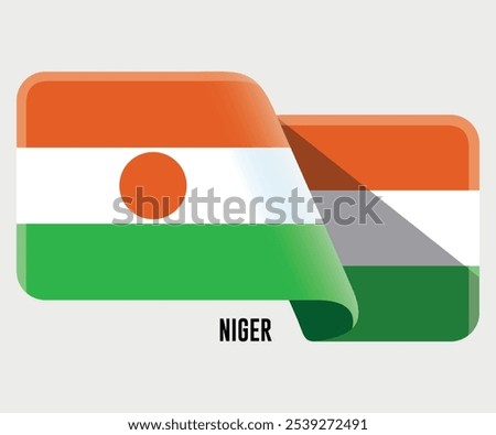 vector icon with Niger flag isolated on white background