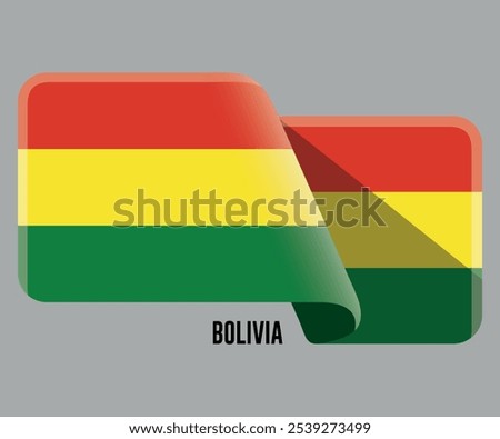 vector icon with Bolivian flag isolated on white background