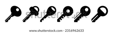 Keys vector icons set. House keys.